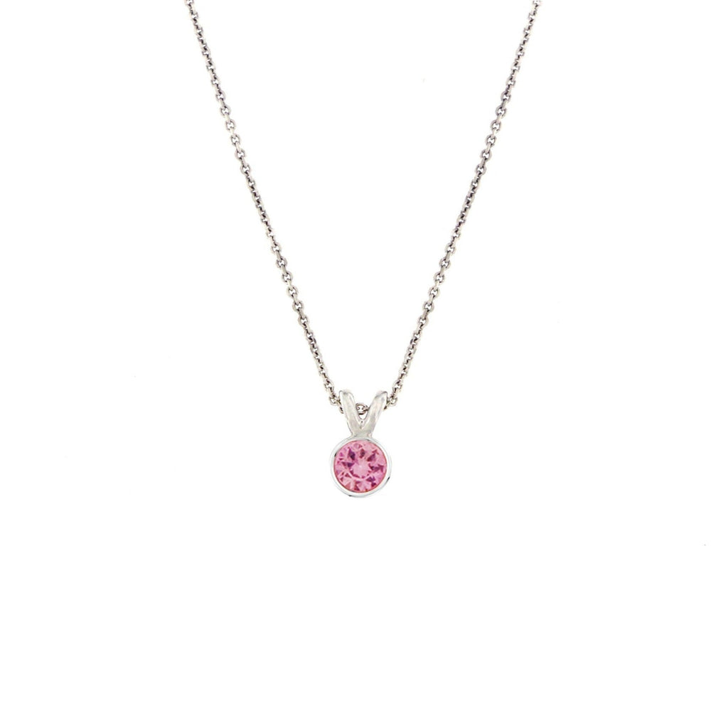 Classic Pink Sapphire Solitaire V-Bale Pendant Necklace