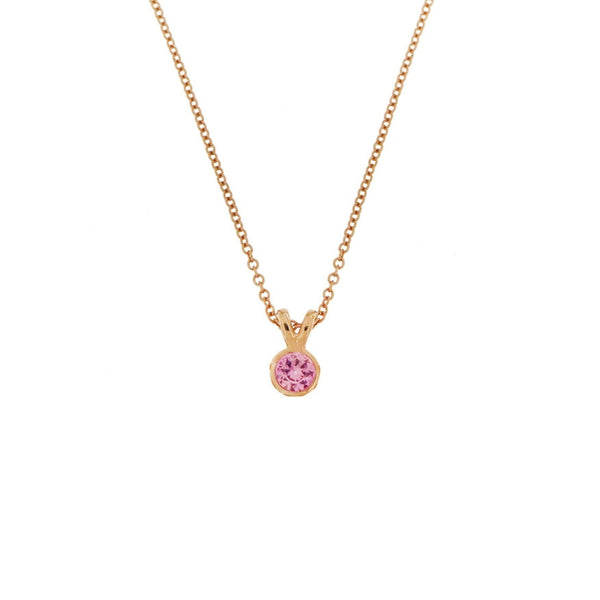 Classic Pink Sapphire Solitaire V-Bale Pendant Necklace